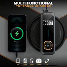 S&D Bomba de aire portátil para coche, inflador de neumáticos, compresor digital inalámbrico para neumáticos de automóvil, motocicleta, bicicleta y balones - Inalámbrico - Ver 3