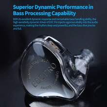 KZ EDC Pro 入耳式监听耳机，HiFi 立体声，舞台/录音室 IEM 有线降噪耳机，适合音乐家、音响发烧友（黑色/无麦克风） - No Mic - 查看 4