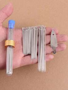 44pcs/Set Stainless Steel Needles, 1pc Thimble, 1pc Seam Ripper, 1 Roll White Thread, 1 Roll Black Thread - Classic Sewing Needles With Finger Protector And Handheld Threader, Convenient Sewing Tools, Sewing Supplies - Multicolor - View 1