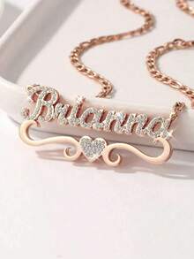 定制文字项链，嘻哈风格个性化吊坠项链，女士珠宝，尼龙吊坠项链，定制文字首饰，送给情侣、朋友和父母的完美礼物，银色时尚，秋季时尚，休闲简约，简约，中性，时尚定制，个性化，独特，送给女友、母亲、家人的理想礼物，母亲节礼物 - 雙層滿鑽項鍊風格1 - 查看 13