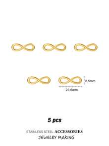 5件/20件不锈钢8字形配件DIY珠宝制作适用于项链、手链、脚链、耳环、钥匙扣等吊坠。18K镀金珠宝批发 - 字母 - 查看 4