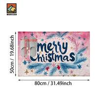 1 pieza/2 piezas Alfombra antideslizante para baño con estampado navideño, material de cachemir sintético, decoración esponjosa adecuada para baños, entradas, cocinas y decoraciones festivas, lavable a máquina, idea de regalo
