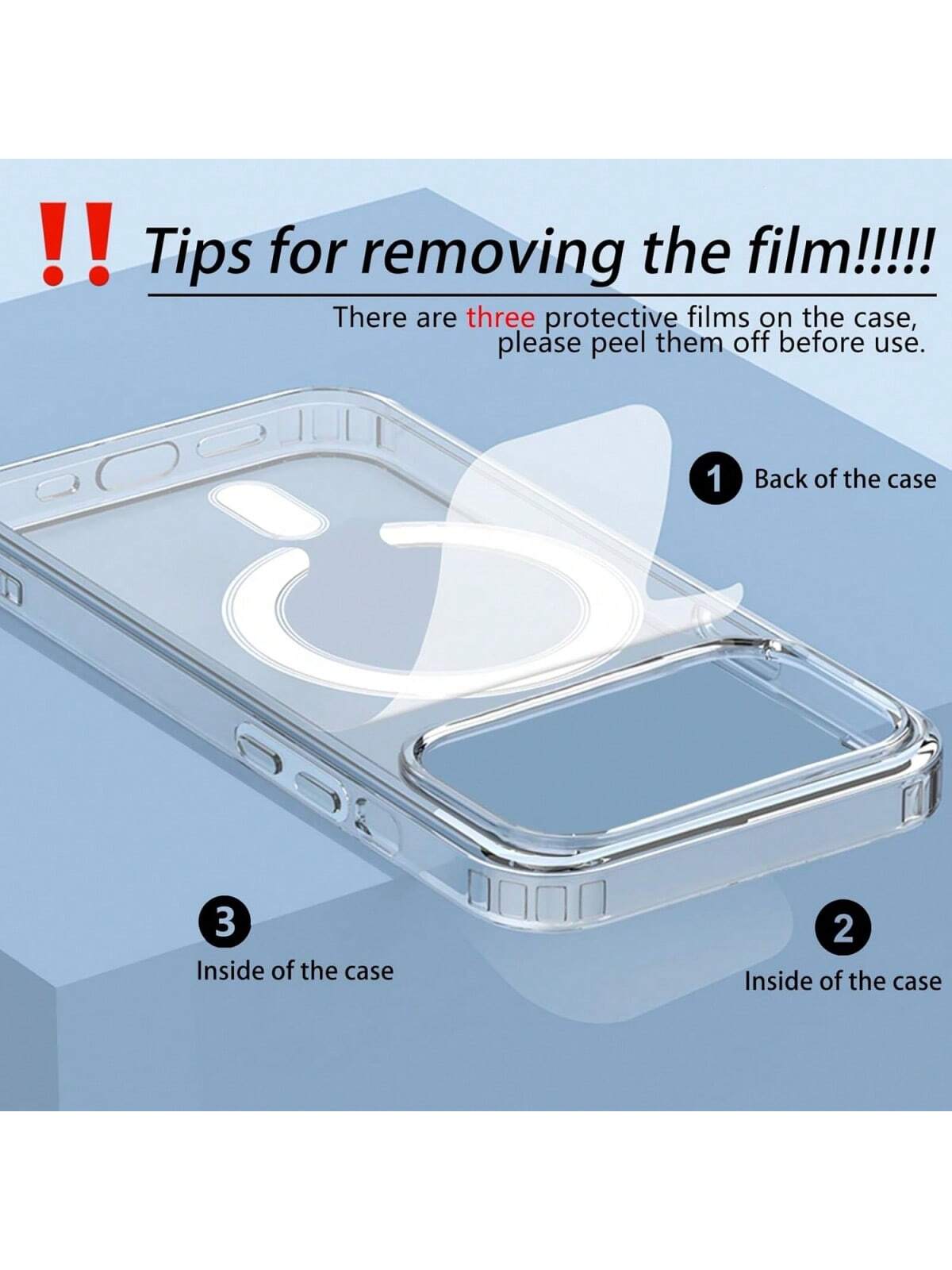 Hadaasi 1 قطعة حالة هاتف شفافة مغناطيسية أكريليك أ...