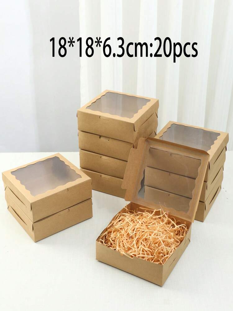 2/5件/10件/20件白色/粉色/黑色/棕色礼品盒，带透明窗口 - 非常适合圣诞派对礼物、婚礼纪念品和手写、坚固的纸盒用于展示 | 透明窗口设计 | 耐用礼品盒，礼品盒 - 彩色 - 查看 40