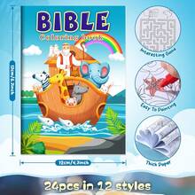 12 PCS Christian Mini Coloring Books Kids Bible Verse Religious Party Favors Small Activity Books Bulk For Kids Operation Christmas Child Sunday School Goodie Bags Stuffers Gifts Travel - 彩色 - 查看 3