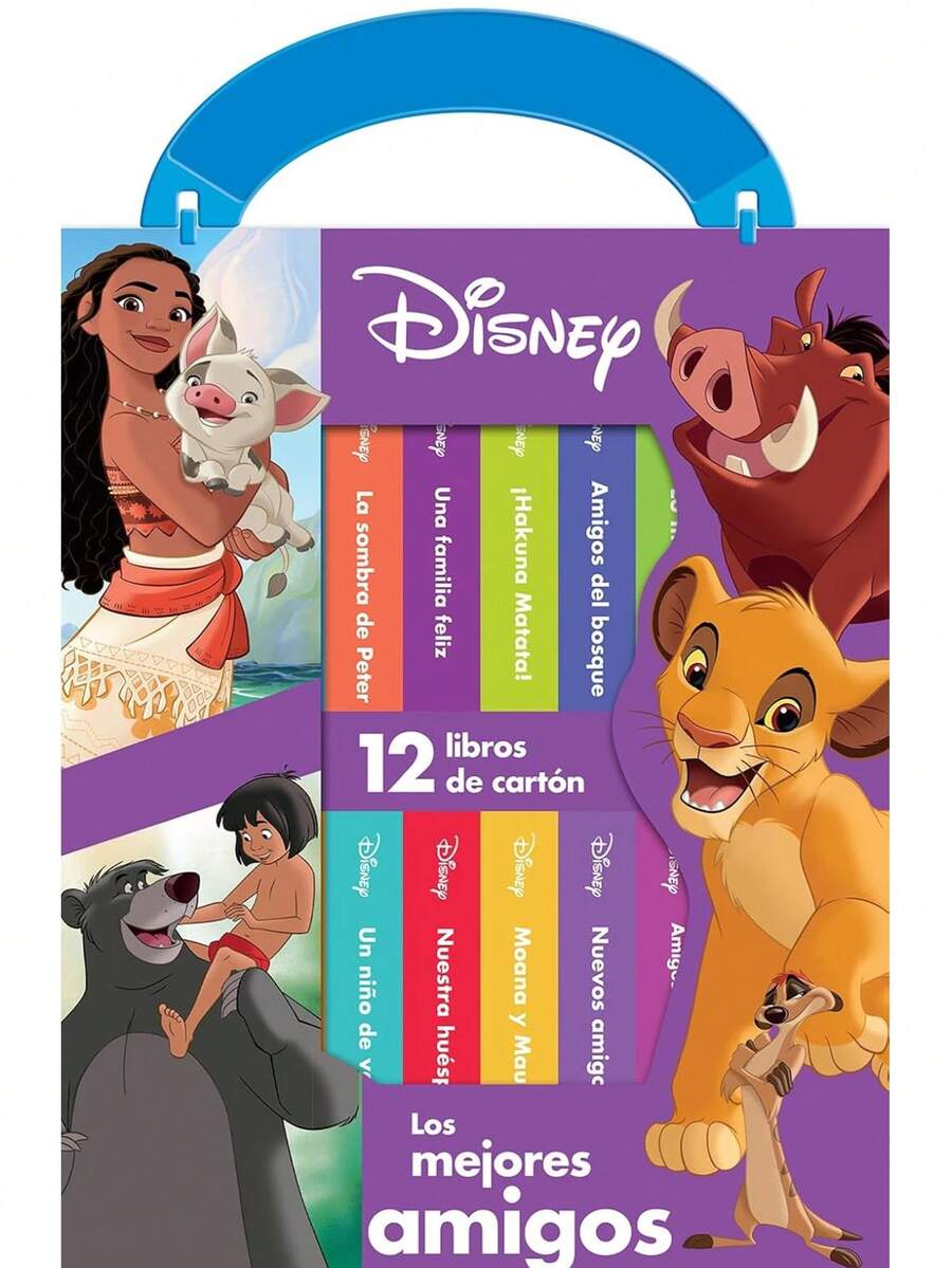 LIBRO INFANTIL- LOS MEJORES AMIGOS- MI PRIMER BIBLIOTECA. Incluye 12 encantadores libros de cartón ideales para las manos pequeñas. Cada cuento presenta a los personajes más queridos como Moana, Dumbo, Simba y muchos más. Con ilustraciones coloridas y textos sencillos, estos libros ayudan a desarrollar el amor por la lectura, la imaginación y las habilidades tempranas de los niños. ¡Un set perfecto para disfrutar, aprender y compartir momentos mágicos en familia! - Libro único - Ver 1