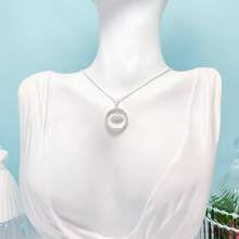 Necklace With Round Evil Eye Pendant And Zirconia, 925 Silver Plated - Silver - View 5