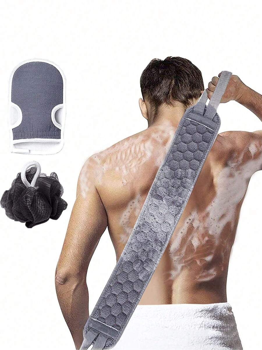 Bộ sản phẩm gồm 1 miếng cọ rửa bồn tắm unisex màu trơn, dài và dày dặn, chất liệu mềm mại, bền chắc, giúp tẩy tế bào chết sâu, loại bỏ bụi bẩn, kiểu dáng đơn giản và tiện dụng: bông tắm + xơ mướp + miếng cọ lưng, thích hợp làm quà tặng năm mới, quà tặng ngày lễ tình nhân, trang trí đám cưới, trang trí phòng sinh nhật, trang trí nhà bếp.