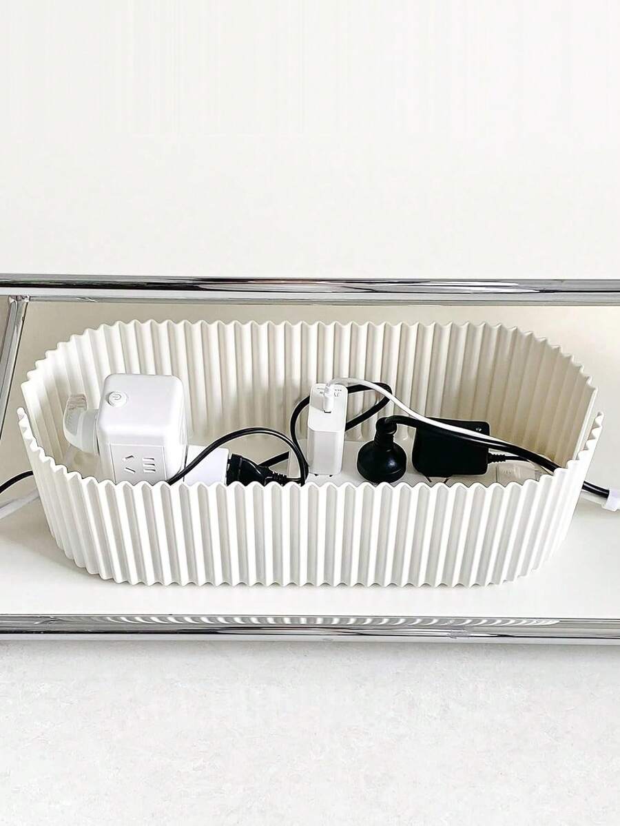 1pc Household Power Cable Organizer Box, Large Capacity Dust-Proof Insulated Socket Box, Multi-Function Data Line Storage Box Back To School