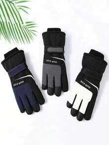 1双男式冬季滑雪和骑行触屏运动手套 - 彩色 - 查看 10
