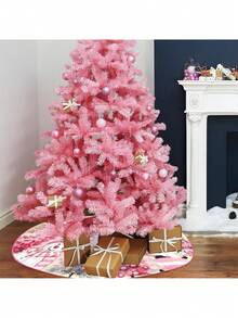 1PC Pink Christmas Tree Skirt 48 Inch Pink Christmas Decorations Merry Christmas Santa Snowman Tree Skirt Mat Christmas Tree Decorations For Xmas Holiday Party Indoor Outdoor Christmas Decorations Home Christmas Gifts Christmas Decor - Pink - View 7