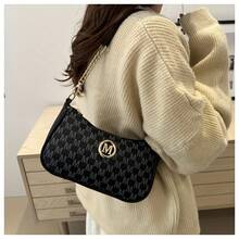 KRYEON Women's Vintage Crossbody Bag With Gold Chain And M Pattern - Black/Brown/Cream Fashion Shoulder Bag, Fashion Handbag, Metal Decoration,  Designer-Inspired Tote Bag, Elegant Everyday Clutch, Crossbody Bag - Cà phê - Xem 8