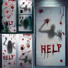 Halloween Window Clings 7 Sheets 43 PCS Double Side Halloween Window Stickers Removable Glass Decals For Halloween Window Decorations Indoor