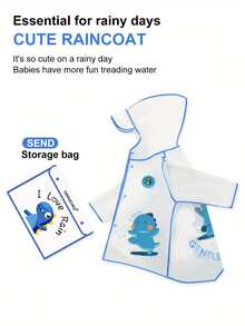 Kids Hooded Raincoat - EVA Lightweight Breathable Poncho, Cartoon Fun Loose Design, All-Season Rainy Outdoor Daily, Easy Wash - Multicolor - View 12