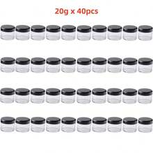 40 Pieces Round Pot Jars Plastic Cosmetic Containers Set With Lid For Liquid Creams Sample,Gemstone Diamond Jewelry Storage, 5-20g, 10/40pcs - màu đen - Xem 14
