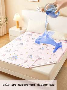 1 Buah Alas Popok Bergambar Kartun, Tahan Air dan Tahan Noda, Menyerap Kelembapan dan Bernapas, Cocok untuk Asrama/Kamar Tidur, Kembali ke Sekolah - MultiWarna - View 10