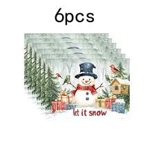 1 Stück/4 Stücke/6 Stücke/100 Stücke Weihnachtsbaum- und Schneemann-Vogelhaus gemusterte wärmeisolierende Tischware, maschinenwaschbare Polyester-Tischware, schützende Tischware, Mittelstück-Dekoration, tägliche Wohnzimmer-Dekoration, geeignet für Gruppenzusammenkunft-Dekoration - Verschiedenfarbig - Übersicht 11