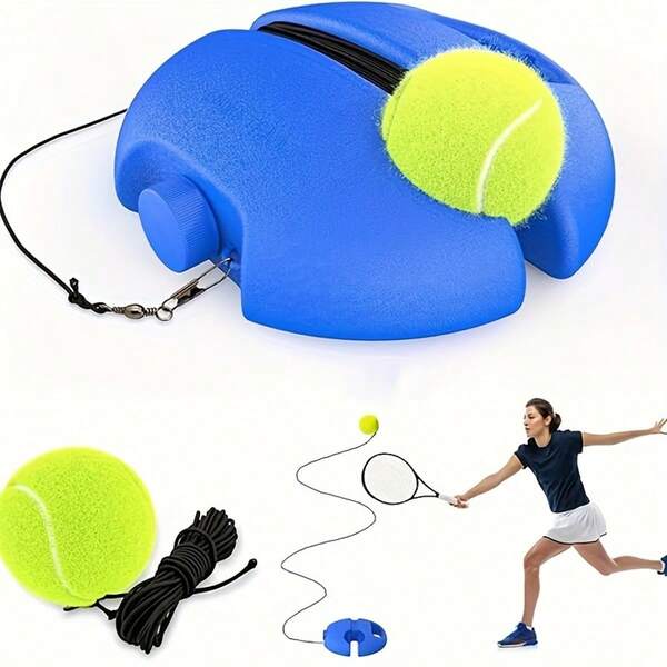 1 Set Of Tennis Trainer, Tennis Ball And Base With Elastic Rope - Suitable For Beginners - Improve Your Tennis Skills Anytime, Anywhere, Improve Your Swing Technique, Hitting Accuracy, Footwork And Reaction Speed, Suitable For Tennis Enthusiasts To Practice