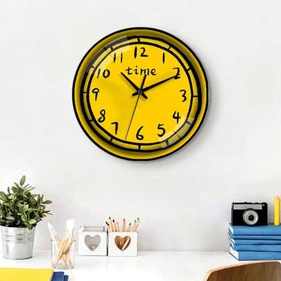 YZOK 1 chiếc, 10 inch, hiện đại theo phong cách Bắc Âu, đơn giản và sáng tạo, phòng khách và phòng ăn đầy màu sắc, đồng hồ treo tường siêu êm, đồng hồ thạch anh vẽ tay hoạt hình cho phòng ngủ và phòng làm việc
