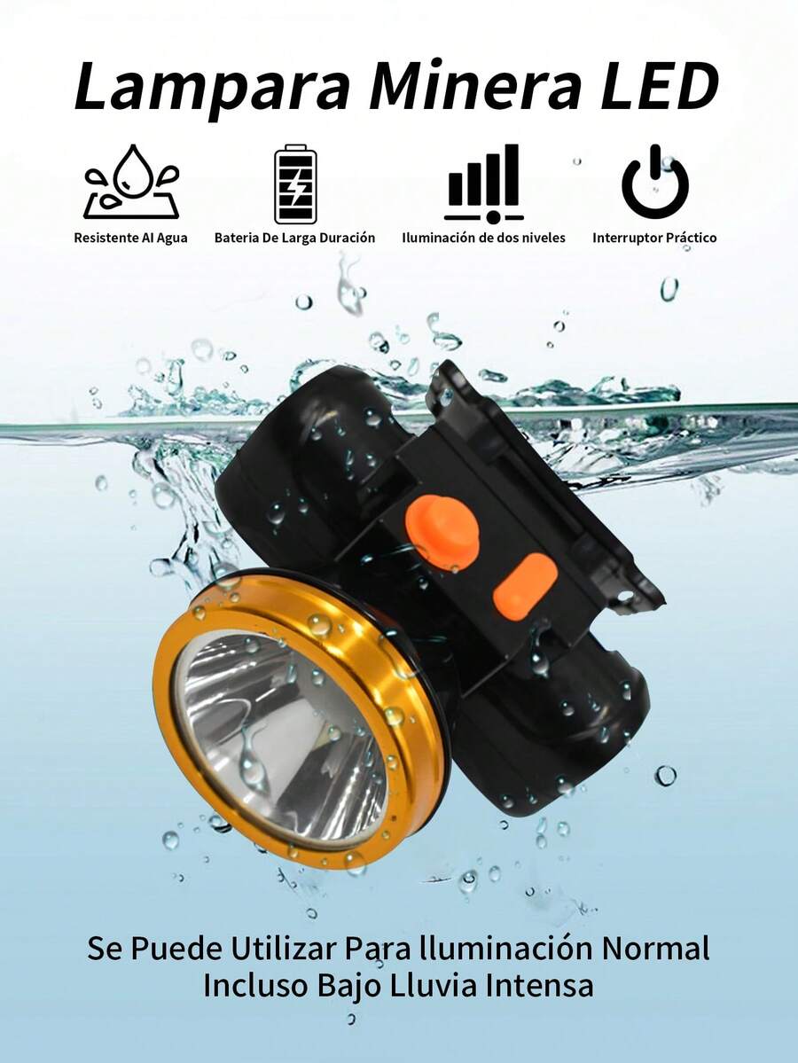 Linterna frontal LED recargable con 24H de duración de la batería, Linterna frontal LED de alta potencia, linterna superbrillante, lámpara frontal ultra brillante con 1 modos de iluminación,indicador de carga, para acampar, cazar, aventuras, senderismo, accesorios de camping,adecuado para trabajo nocturno al aire libre como acampar, pesca nocturna, reparaciones, etc.