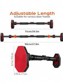 Adjustable Pull-Up Bar, Maximum Load 1080KG, Chin-Up Bar, With 5 Locks And Anti-Slip Function, No Drilling Required, No Holes Needed, Home Fitness Equipment For Strength Training - 黑色 - 查看 5