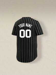 Personalized Black Stripe Baseball Jersey Customizable With Player Name And Number For Adult And Youth - Black - View 4