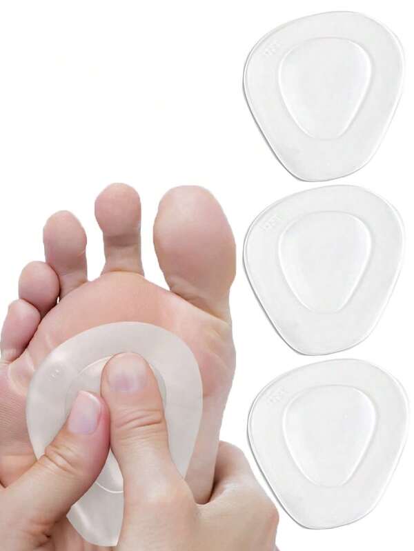 1 par de cojines de silicona para la parte delantera del pie, plantillas reutilizables de gel suave para aliviar el dolor de pies de mujeres con tacones altos