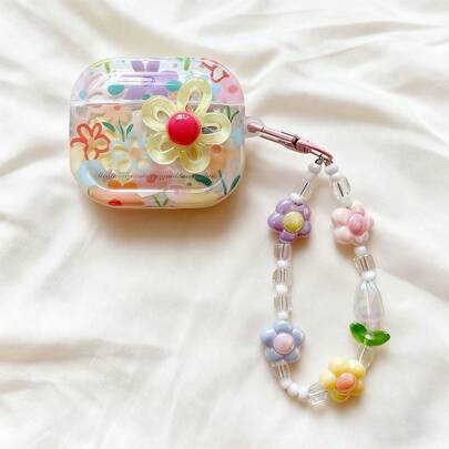 1 Piece Of Cute Three-Dimensional Heart-Shaped Flower Earphone Case, Compatible With Apple Bluetooth Earphone Case, Bluetooth Earphone Case, AirPodscase, AirPodsPro Earphone Case.