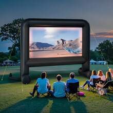 16 Ft Inflatable Movie Screen, 600D Washable Inflatable Projector Screen With Portable Storage Bag, 16:9 Easy Set Up Movie Projection For Outdoor Backyard, Home Theater, Theme Party, Pool Fun - 查看 9