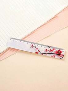 1pc Floral Transparent Acrylic Ruler, Multi-Functional Creative Planner Ruler, Cartoon Student Stationery - Multicolor - View 11