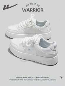 WARRIOR 1 Pair Women's Flat Lace-Up Fashionable Casual Sneakers, Unisex Design
