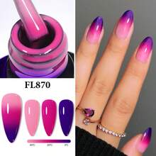 FOUR LILY 10ml Gel Kuku Berubah Warna Sensitif Suhu - Gel Kuku Reaktif Dingin & Panas, Cocok Untuk Manikur Salon dan Rumahan - MultiWarna - View 11