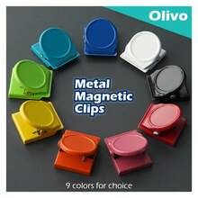 磁性夹子，强力冰箱磁铁，磁性金属挂钩，重型磁性夹子，非常适合用于便签、清单、照片展示、家庭、学校、办公室等用途，有9种颜色可选。