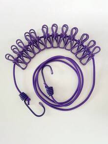 12pcs Colorful Clips Retractable Travel Clothesline Windproof Drying Rope For Outdoor Balconies And Dorm Rooms, Portable Laundry Line With Strong Clips, Easy Setup And Packable Indoor/Outdoor Drying Solution, Ideal For Camping, Travel, Small Space Living, Weather-Resistant Construction, Multi-Clip System For Securing Multiple Items, Adjustable Tension, Non-Slip Ends, Lightweight Compact Design - Multicolor - View 13