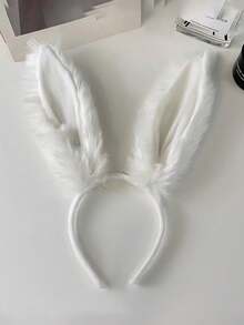 1个可爱毛绒狐狸耳朵发箍，圣诞节发饰，长款兔耳朵发箍，涤纶可爱卡哇伊动物耳朵头饰，适合女性，万圣节，发带，发箍，女士头饰，家居美发饰品 - 彩色 - 查看 9