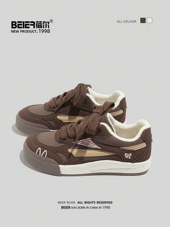  BEIER 2025秋冬新款舒适防滑休闲运动鞋，女款，保暖内衬