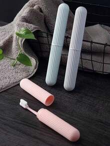 1pc Toothbrush Cover, Toothbrush Case, Portable Protective Toothbrush Cover, Lightweight Multi-Functional Toothbrush Travel Case, Toothbrush Storage Case, Suitable For Travelling, Camping, Gym, School, Travel Toothbrush Cover - Multicolor - View 6