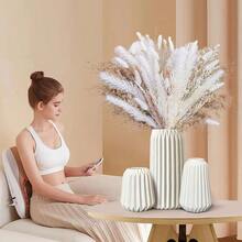 White Ceramic Vase Set Of 3 Boho For Modern Home DecorNordic Minimalism Decor Office Entryway Living Room Centerpiece Table Decorations Vases - White3Set - View 2