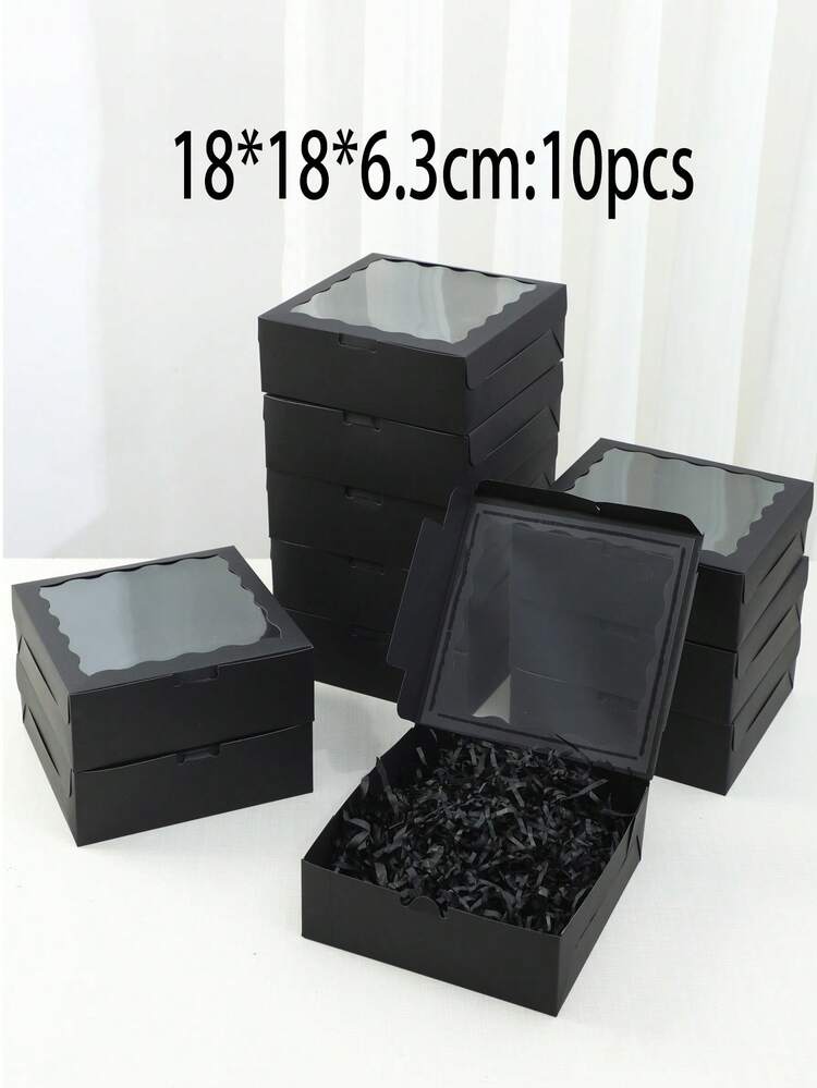 2/5件/10件/20件白色/粉色/黑色/棕色礼品盒，带透明窗口 - 非常适合圣诞派对礼物、婚礼纪念品和手写、坚固的纸盒用于展示 | 透明窗口设计 | 耐用礼品盒，礼品盒 - 彩色 - 查看 44
