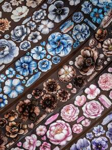 1 Roll European Floral Pattern PET Decorative Tape, Suitable For Scrapbooking, DIY, Photo Album, Sticker Album - Multicolor - View 3