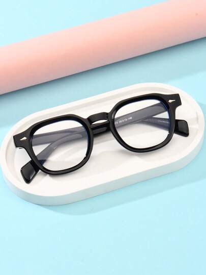1 pieza Gafas de moda con lentes transparentes de estilo retro, adecuadas para adolescentes, vida diaria, lectura, ver TV, juegos y uso de teléfonos inteligentes, gafas de moda con lentes transparentes para decorar el atuendo diario