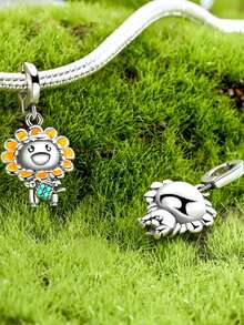 Cute Character Enamel Charm Set - Silver Plated DIY Jewelry Gifts