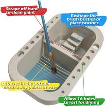 画笔清洁器、画笔架和收纳盒，带调色板，适用于丙烯颜料、水彩颜料和水性颜料