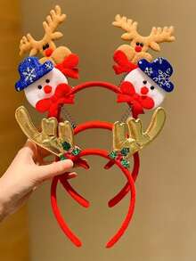 1/5 piezas Conjunto de diademas con elementos navideños, adecuado como regalo de Navidad para amigos, fiestas navideñas, tocados festivos, diademas temáticas, diseños navideños, tela ligera, textura suave, tocados festivos, diademas navideñas, regalos para amigos, invitados a la fiesta, regalos, viajes, regalos para mujeres, accesorios para el cabello, rellenos de calcetines