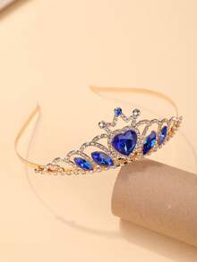 1 Stück Europäischer & Amerikanischer Braut Herz Edelstein Krone, Luxus Kristall Hochzeitskrone, Valentinstag Herz Rote Krone, Geburtstagskuchen Dekor Krone Kopfschmuck, Kronen, Tiara