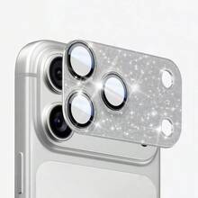 Shiny Diamond Camera Lens Protector Film For IPhone 17 Pro Max/17 Pro/17 Air/17/16/15/14/13, Silver Diamond Shiny Outer Shell, 9H Hardness Scratch-Resistant PC Material, Bubble-Free Adhesive, High-Definition Transparent, Clear Photos, Fashionable For Women - Silver - View 6