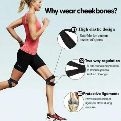 1pc Compression Knee Sleeve Support Strap Pad Elastic Knee Brace With Holes, Safety For Basketball, Tennis, Cycling