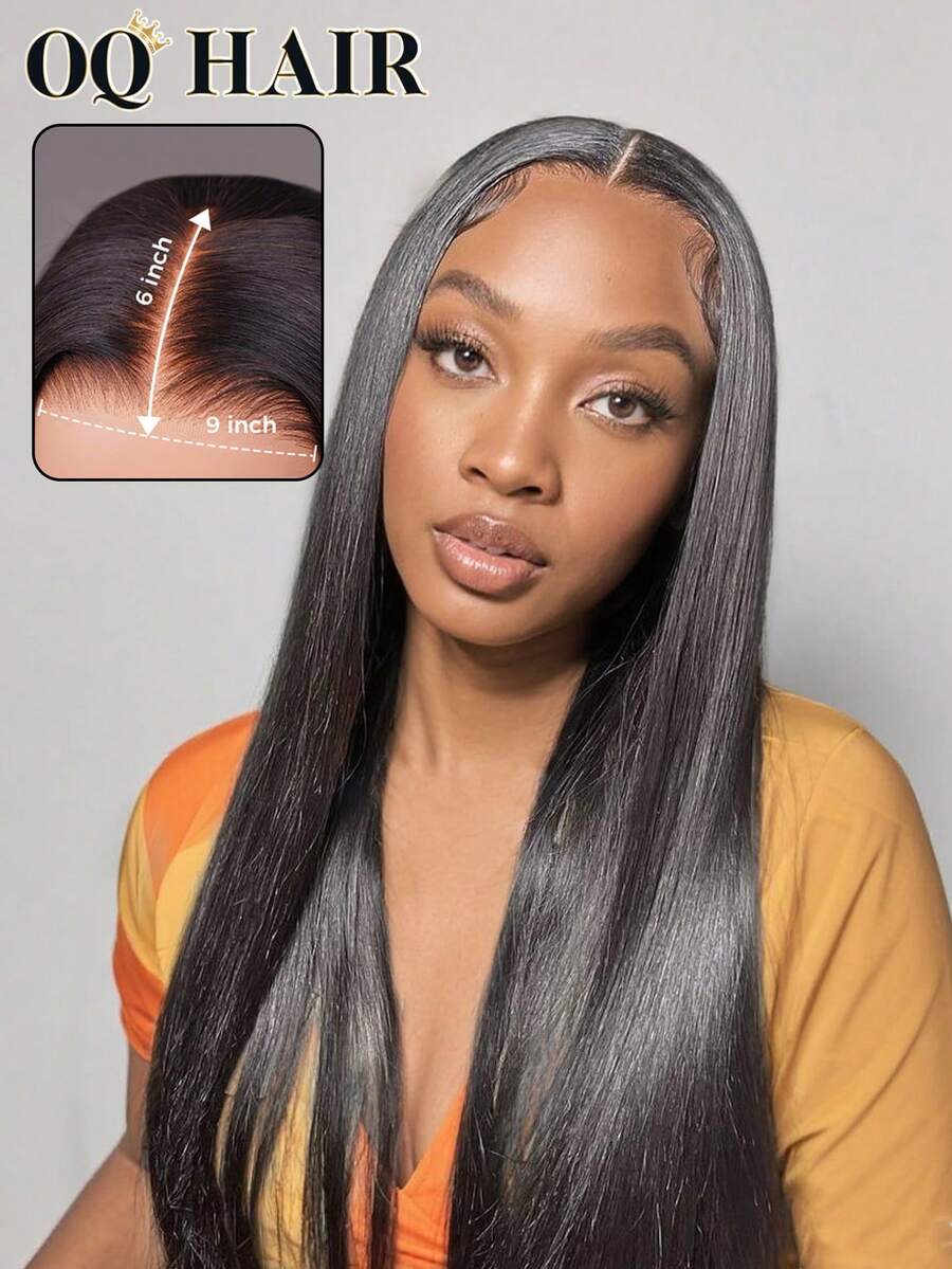 OQ Tóc giả Lace Front mật độ 180% 16-30 inch đeo sẵn không keo, tóc thẳng, nút tẩy trắng, đường chân tóc nhổ sẵn, tóc người tự nhiên, phù hợp nhiều dịp, quà tặng du lịch lãng mạn cho nữ - SNatural - Xem 1