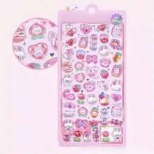 3D Cute Cartoon Stickers, Transparent Embossed Creative Diary Stickers, Diamond Gem Crystal Children's Handmade Decorative Stickers, Christmas/Thanksgiving Holiday Birthday Gifts For Kids