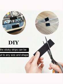 5/10pcs Self-Adhesive Hook And Loop Strips, Sticky Tape, Heavy Duty Mounting Strips, Strong Adhesive Tape, Double-Sided Reusable Tape, Hook And Loop Strips, 0.79 Inch X 2.75 Inch, Heavy Duty Adhesive Hanging Tape, Suitable For Home And Office, Black - Multicolor - View 6